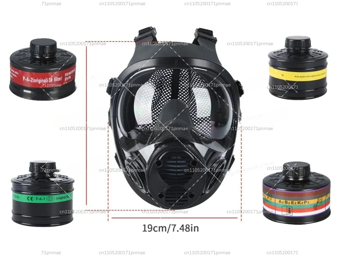 ​​6800 Full Face Chemical Gas Mask - 17-in-1 Multi-Gas & Particle Filter for Lab, Welding, and Paint Spray Protection​​
