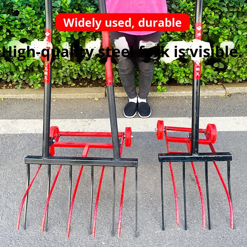 Custom Steel Wheeled Deep Turner Fork Agricultural Tool For Soil Loosening Cultivation & Land Clearing