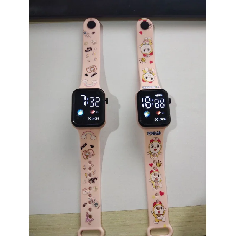 New Children's Watches Cartoon Printing Button LED Watch Fashion Personality Square Kids Electronic Digital Watches Boys Girls