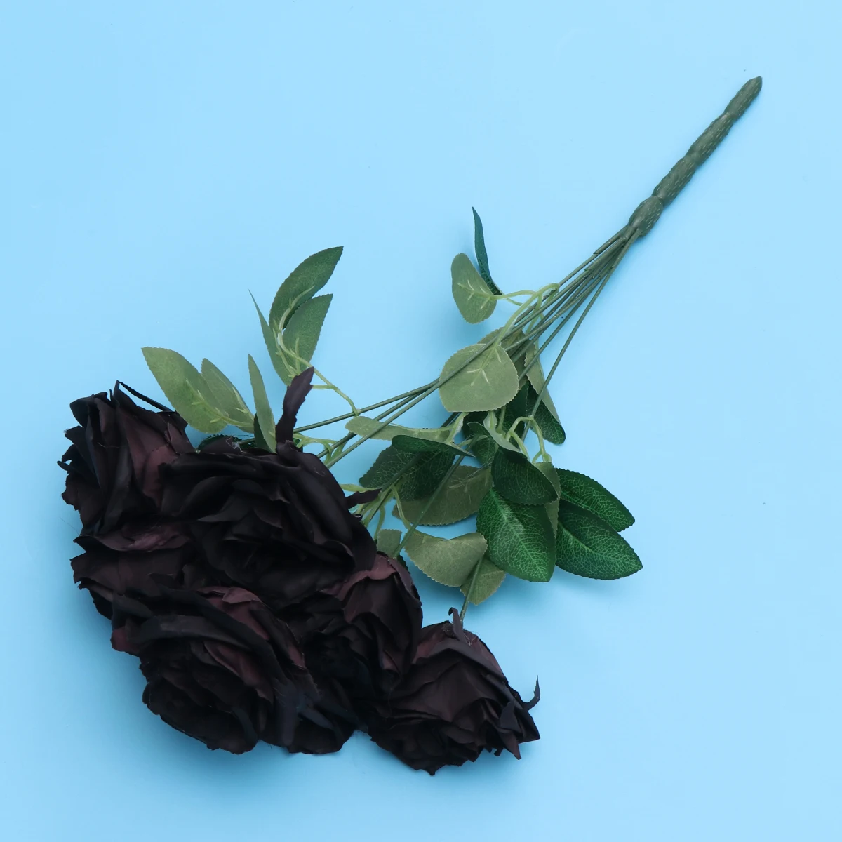 

Artificial Rose Flower Real Looking Black Wedding Party Roses Bouquet DecorFlower Arrangements Centerpieces Crafts