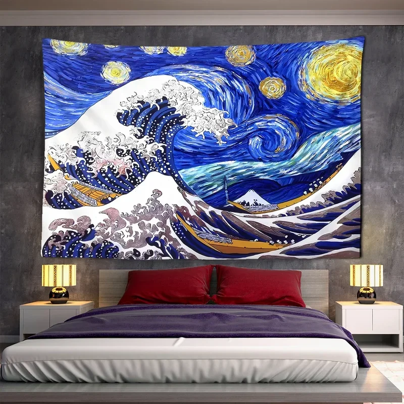 Tapestry wall hanging carpets big wave closed Kanagawa Katsushika Hokusai Thirty-six views of Mt. Fuji art