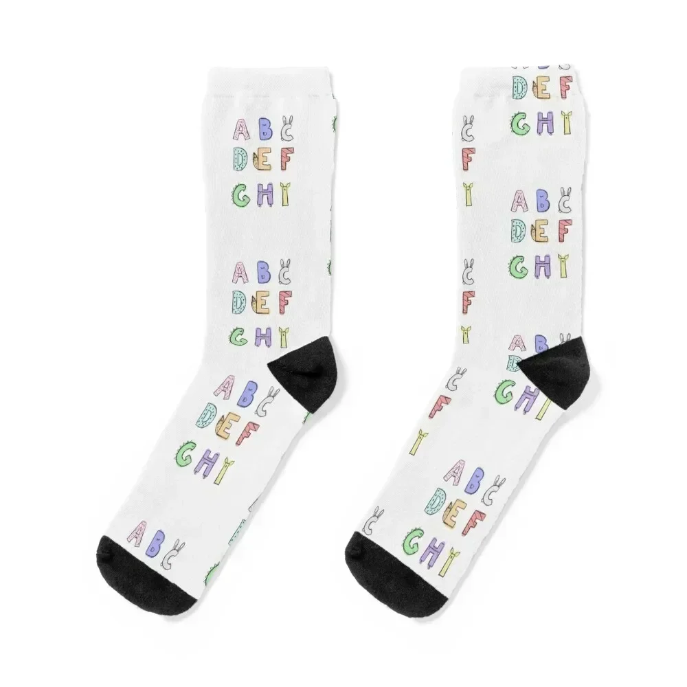 

Alphabets A B C Socks new year christmas stocking hockey Socks Man Women's