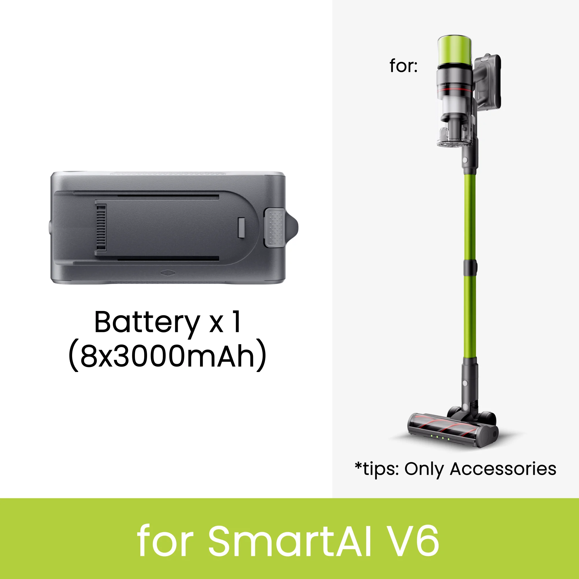 SMARTAI Replacement Battery for SmartAI V6 V5 V5 Pro V7 V7 Pro, 24000mAh (8×3000mAh) High Capacity, 70-80 Mins Runtime