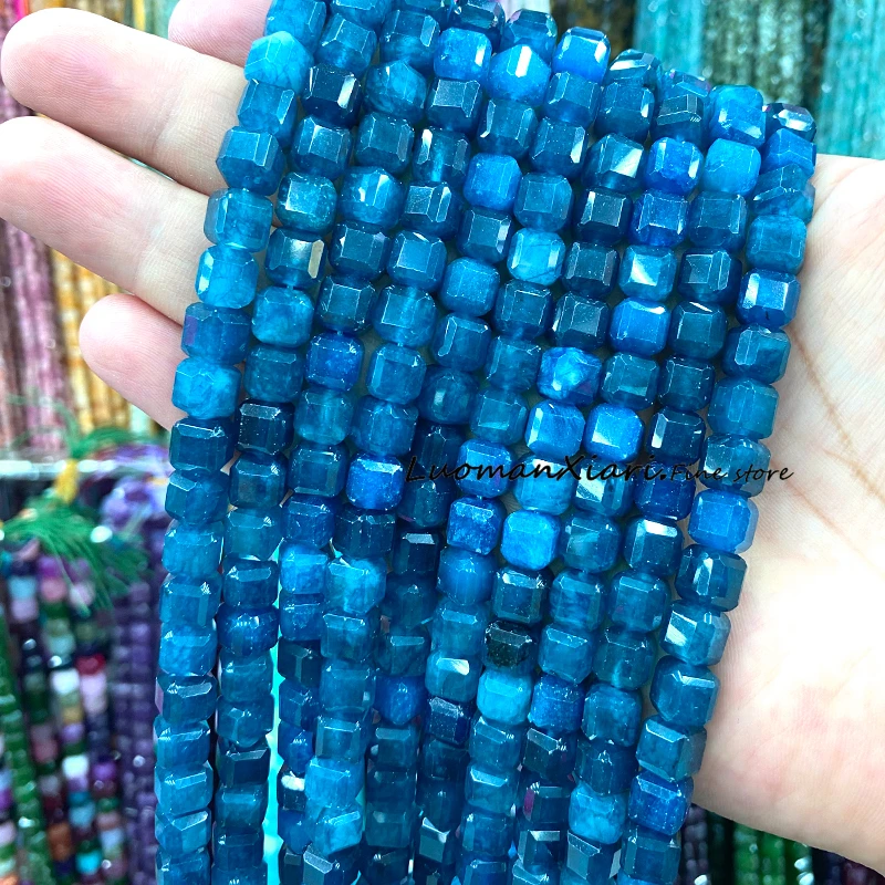 9 مللي متر الأوجه مربع الحجر الطبيعي التورمالين العقيق فضفاض خزر عازل لصنع المجوهرات سوار ذاتي الصنع إكسسوارات جذابة #5