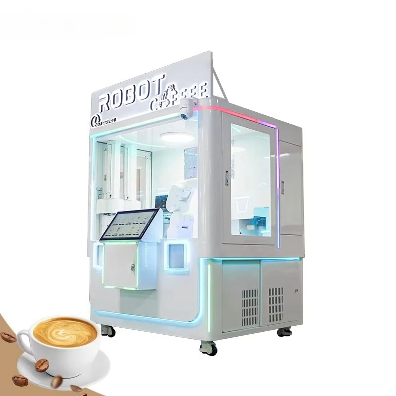 Customized Closed Type Unmanned Outdoor Coffee Vending Machine 24H Automatic Robot Coffee Maker For Commercial Retail Business