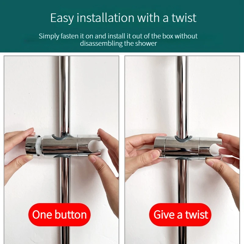Universal Shower Head Holder Adjustable 18~25mm ABS Chrome Shower Rail Holder Bathroom Accessories Shower Mounting Brackets image 2