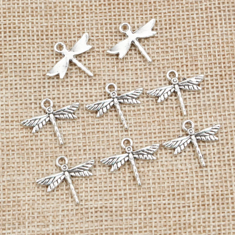 30pcs 19x16mm Antique Silver Plated Bronze Plated Dragonfly Handmade Charms Pendant:DIY for bracelet necklace