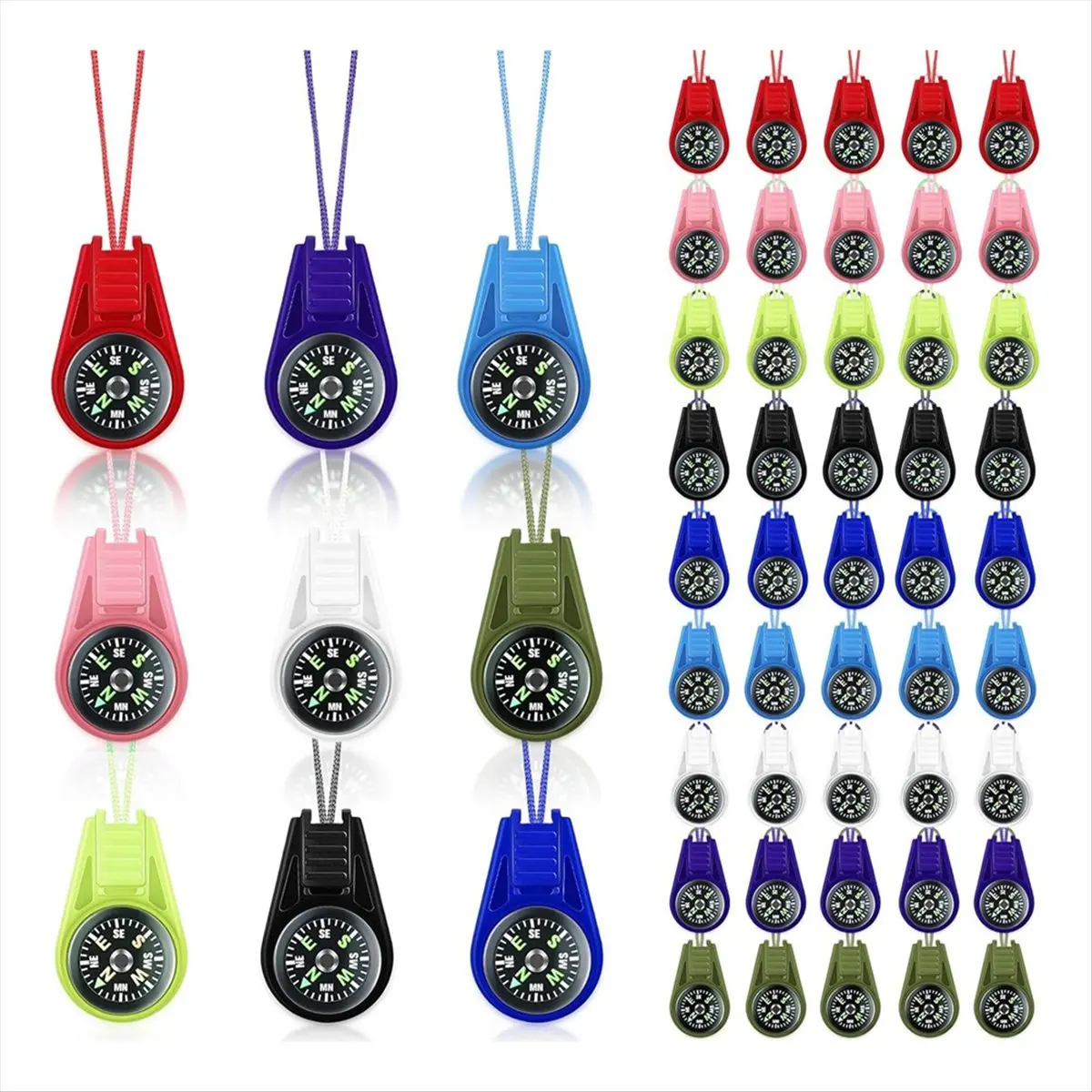 ABME New Compass for Kids Compass Hiking, 9 Colors, Kids Compass, Mini Compass, Kids Compass for Hiking 45Pcs