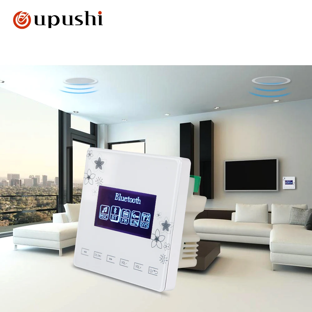 Oupushi PA system 2*15W in wall amplifier 5.25 inch ceiling speakers home background digital stereo audio loudspeaker 6W 2pcs