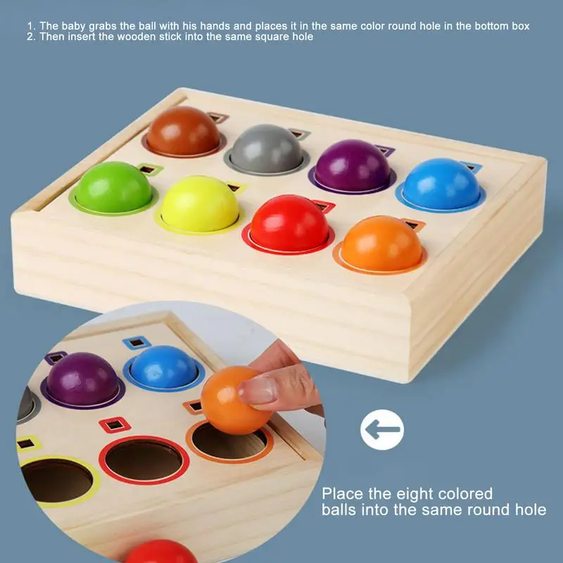 Balle arc-en-ciel assortie pour bébé, jouet en bois Montessori, tri des couleurs, jeu sensoriel cognitif, entraînement de la motricité Fine, jouets éducatifs précoces