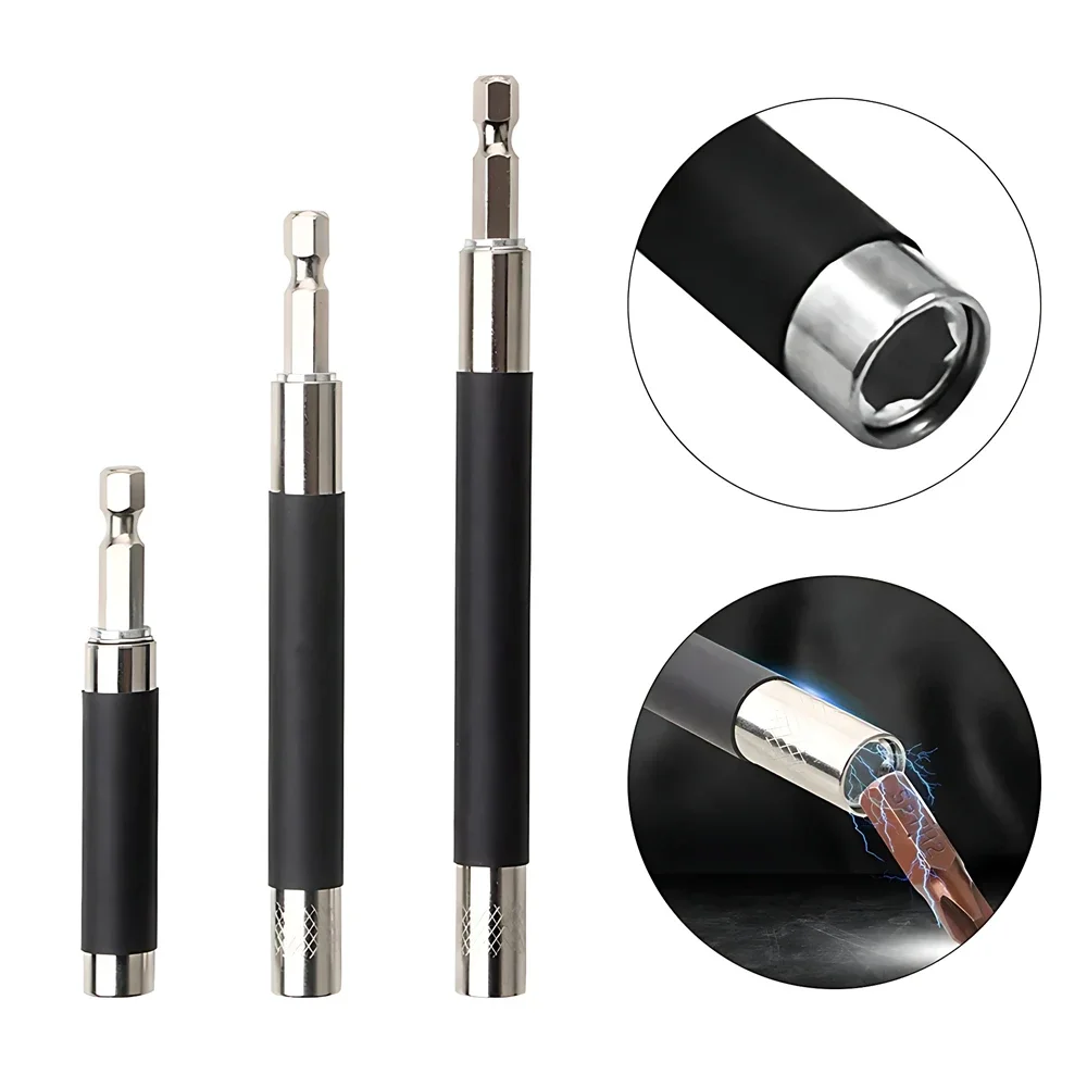 1/3pcs 1/4 Drill Bit Holder Adapter Hex Screw Socket Magnetic Impact Driver Extension Rod Quick Change Holder Drive Guide