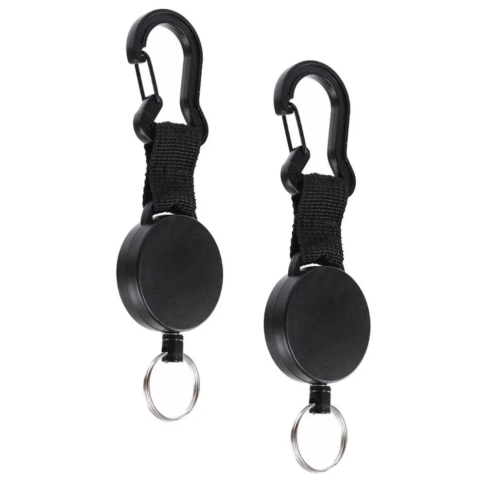 2Pcs Anti-Lost Keychain Heavy Duty Retractable High Elastic Keyring for Outdoor Climbing Sports Camping Key Chain Retractable