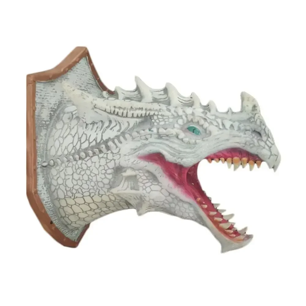 3D Dragon Head Wall Mounted Sculpture with Led Smoke Dinosaur Head Humidifier Led Light-Emitting Prop Home Hanging Decoration