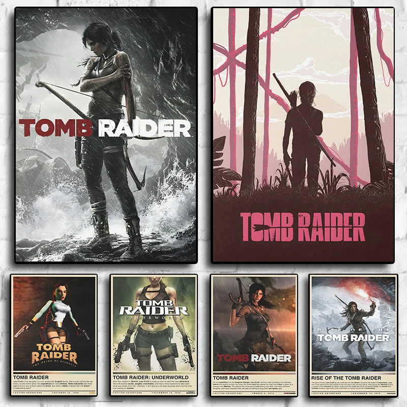 Hot Vedio Game Tomb Raider Series Collection Poster HD Printed Canvas Painting Wall Art Pictures Gamer Room Home Club Decor