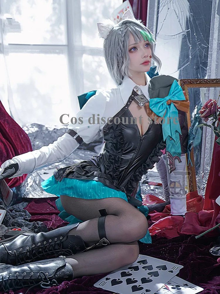 Game Genshin Impact Cos Lynette Cosplay Costume Anime Women Girls Sexy Jumpsuits Uniforms Lynette Magician Role Play Suit New