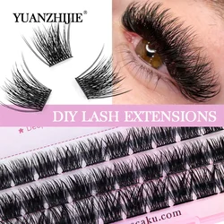 YUANZHIJIE Dramatic Eyelashes Bundles Soft Premium Mink Individual DIY Clusters Lashes Segmented Eyelash Extensions Makeup