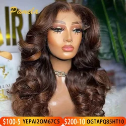 250% Density Body Wave Ombre 4/27 Blonde Colored 13x6 HD Transparent Lace Front Glueless Human Hair Wig Preplucked Ready To Wear