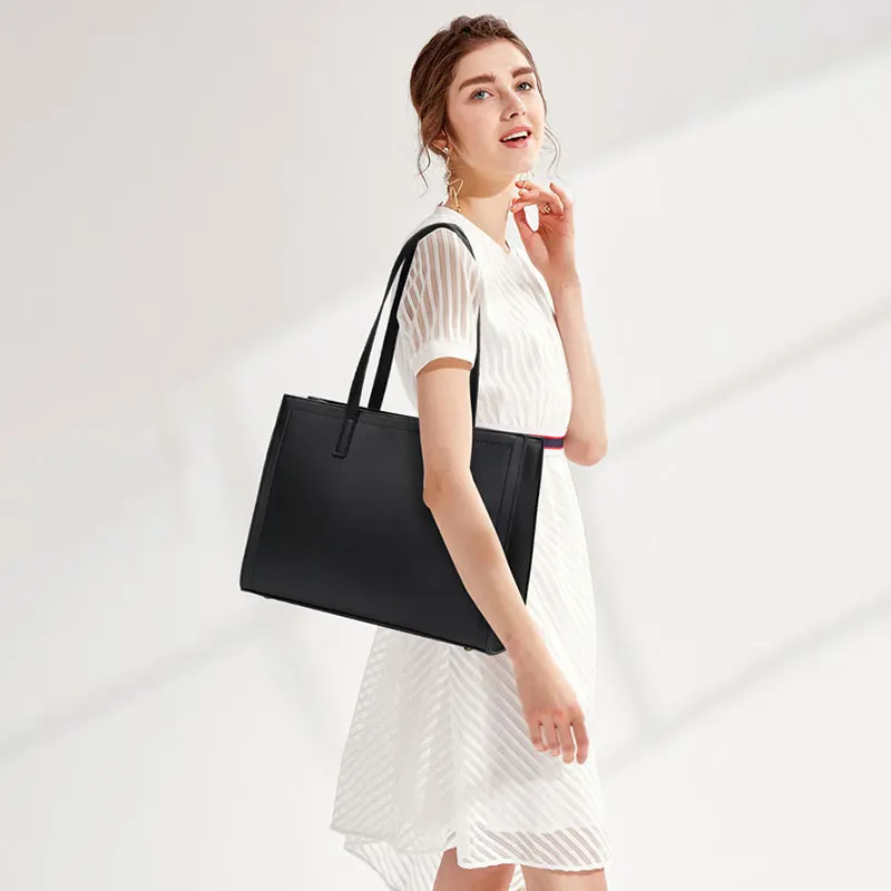 

2025 ular Multi-Segmented Ladies A4 Document Handheld Briease Commuter Busin Tote Can Hold 4 Inch Cuter