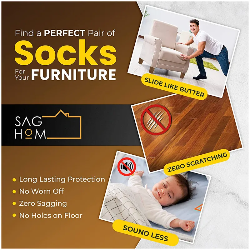 4/24Pcs Knitting Chair Leg Covers Table Foot Socks Non-Slip Floor Protectors Pad Anti-Noise Chair Socks for Furniture Decor