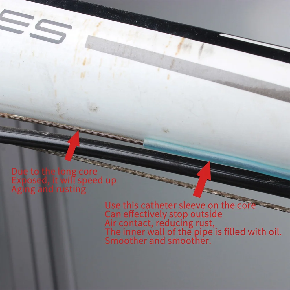 

2m Bike Brake Shifting Cable Core Ptfe Catheter Cycling Wire Core Protection Sleeve Lubricated Low Friction for Mountain
