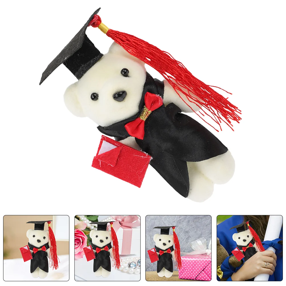 9 Pcs Graduation Season Dr Bear Toy Present Delicate Soft Fluffy Plush Gift Plastic Bears