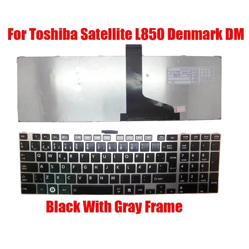 

DM RO RU TI Laptop Keyboard For Toshiba Satellite L850 L850D L855 L855D L870 L870D Denmark Romania Russia Thailand Black New