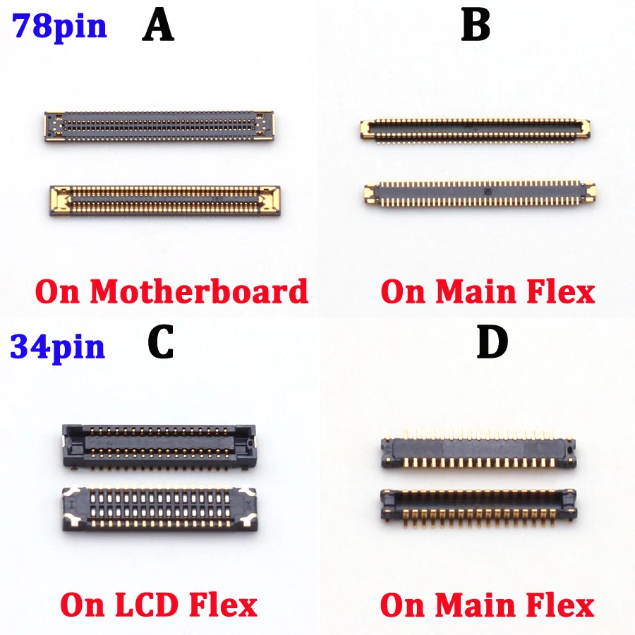 10pcs Lcd Display FPC Connector On Motherboard For Samsung Galaxy A42 5G A426 A426F A426B Touch Screen Flex Plug 78pin 34pin