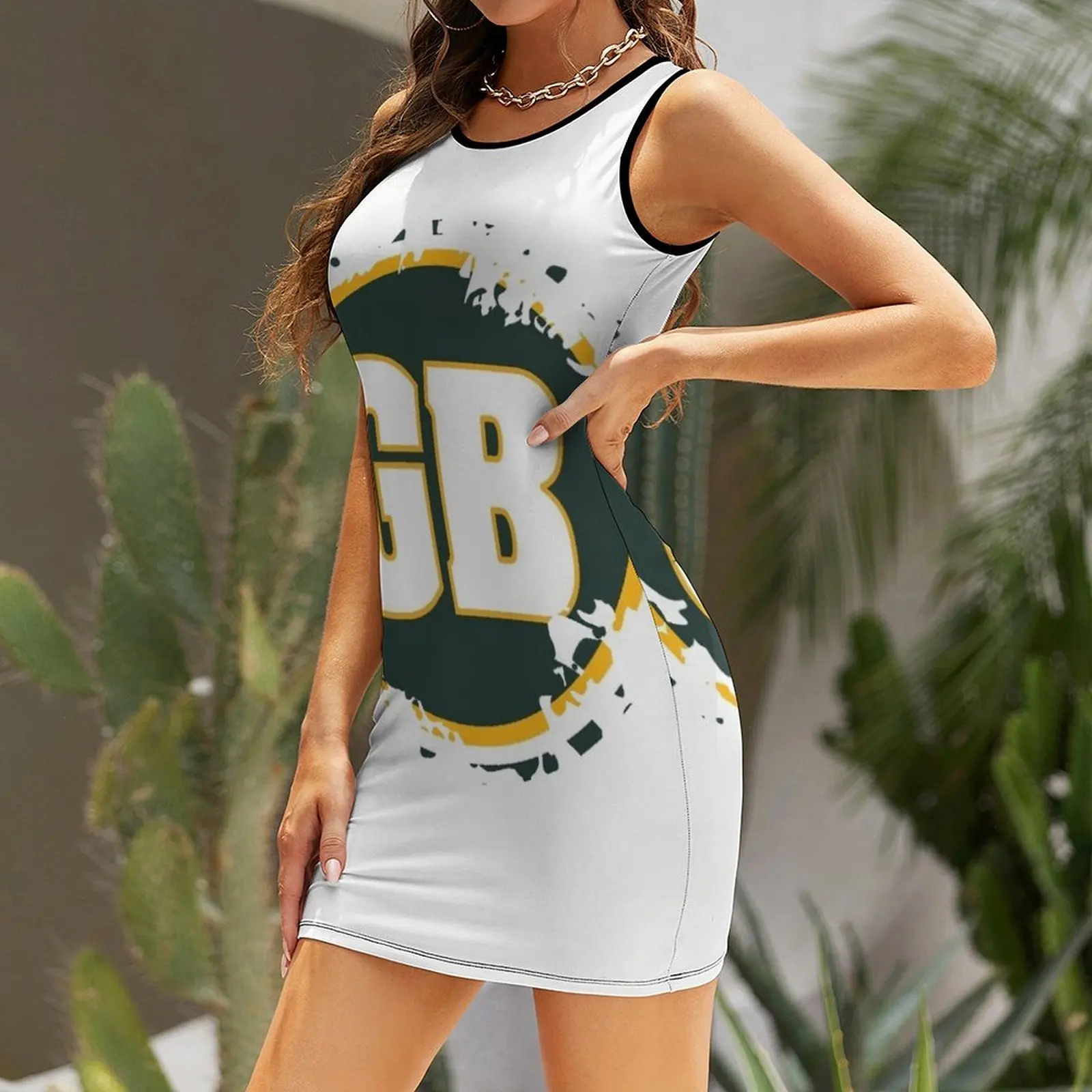 ชุดเดรสแขนกุดกรีนเบย์สำหรับงานพรอม ชุดเดรสผู้หญิง ฤดูร้อน 2025 ชุดเดรสผู้หญิง