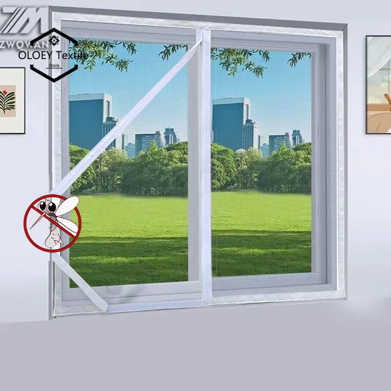 

Customizable non perforated zipper window mesh, mosquito screen, household curtain strap, self-adhesive invisible mosquito net