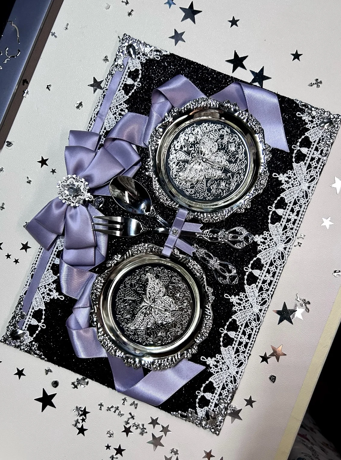 Lolita Badge Organizer Board, Lace Ribbon Bow Badge Display Board, Dinner Plate Frame Anime Cosplay Ita Bag Board