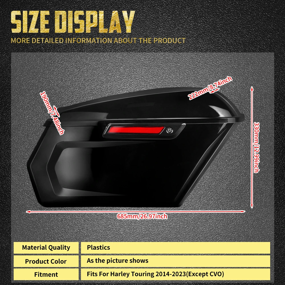 Motorcycle Hard Bags Saddlebags Trunk Luggage For Harley Touring Electra Street Glide Road King FLHR FLTR FLHX FLHT 2014-2023