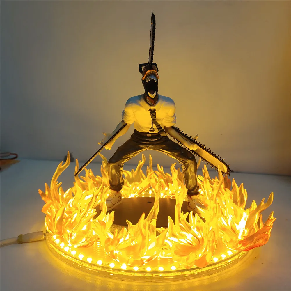 

Anime Figures Chainsaw Man Denji DIY Led Toys Action Figurine PVC Night Light Model Collector Doll Gifts