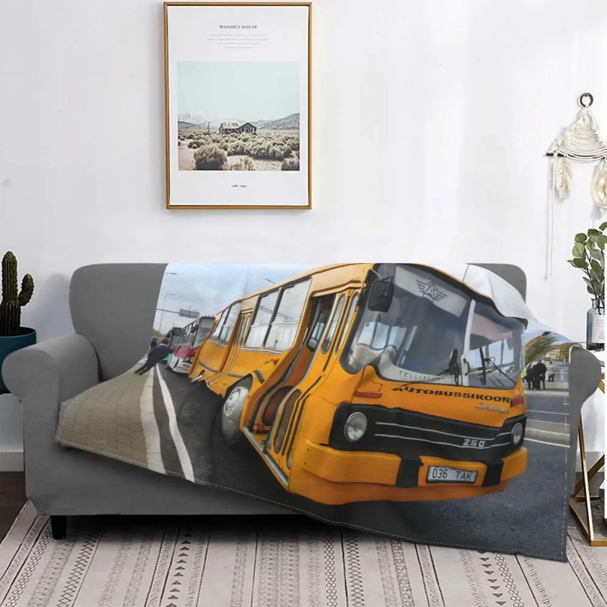 Ikarus 4 Yellow Car Blanket Flannel Printed Multi-function Super Warm Throw Blanket for Bed Couch Quilt