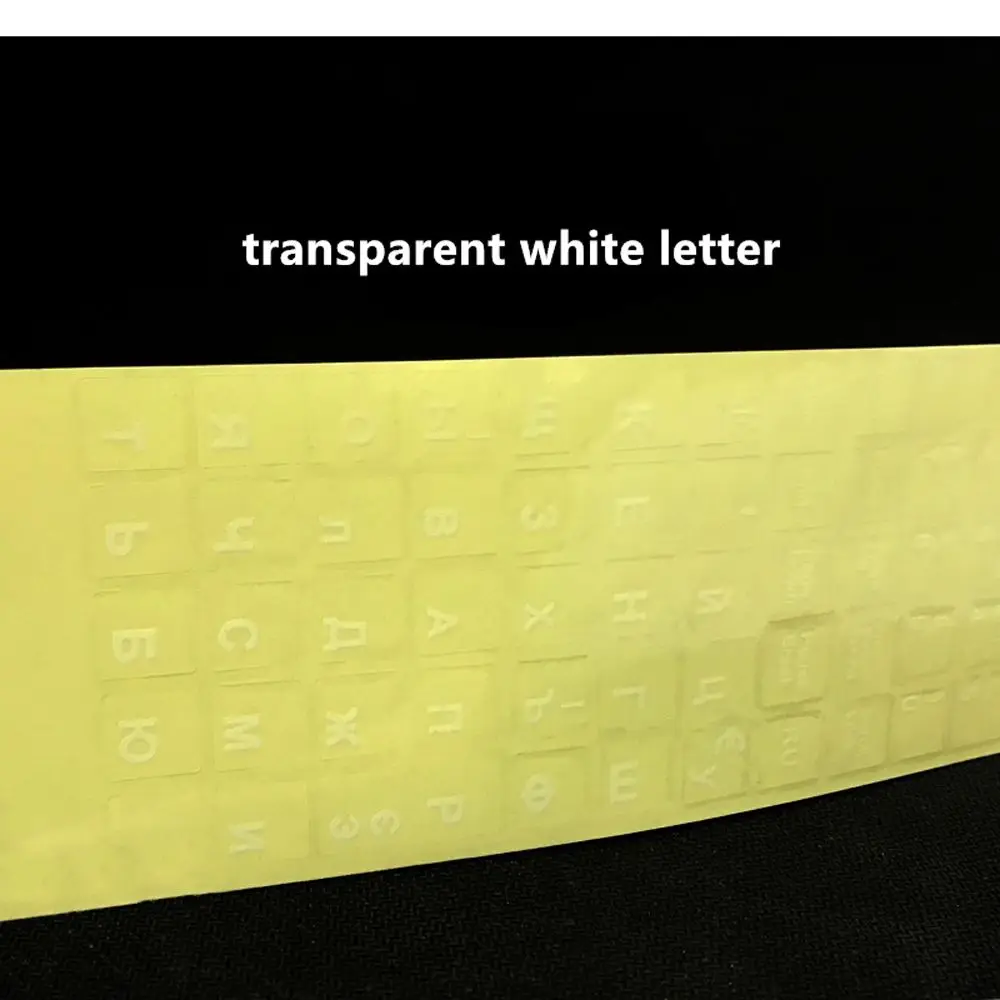 

For Computer No Alphabet Multiple Color Transparent Russian Keyboard Stickers Language
