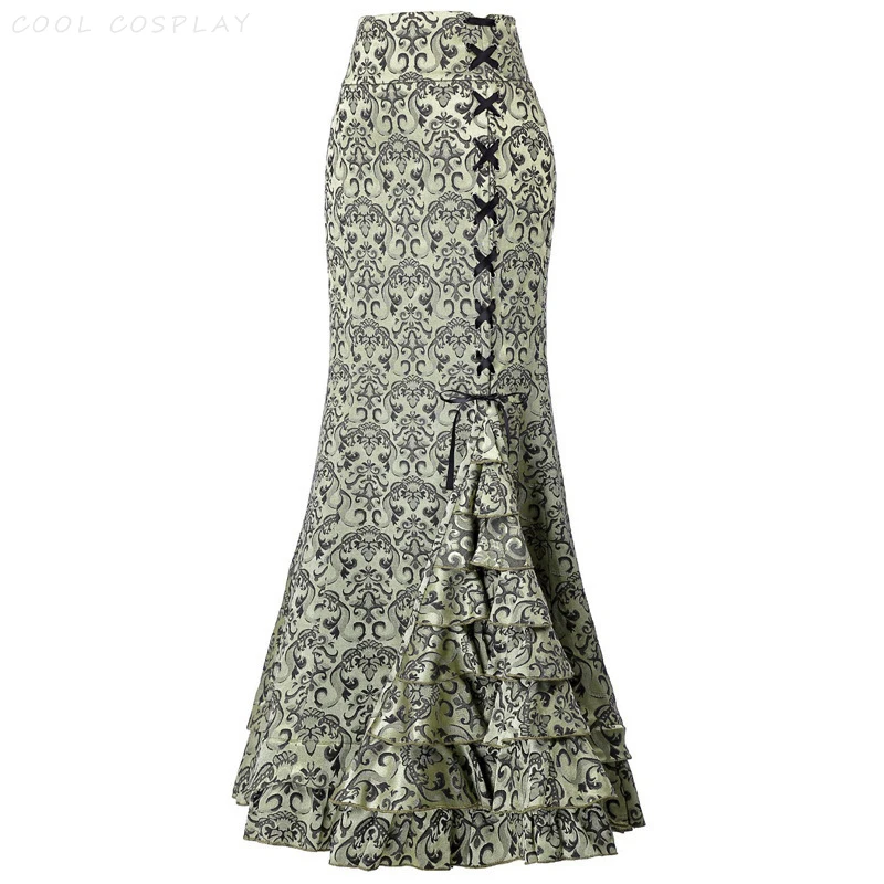 Long Skirts Women Punk Fish Tail Skirt Vintage Gothic New High Waisted Temperament Goth Skirt Festival Party Wear Woman Clothes view 5