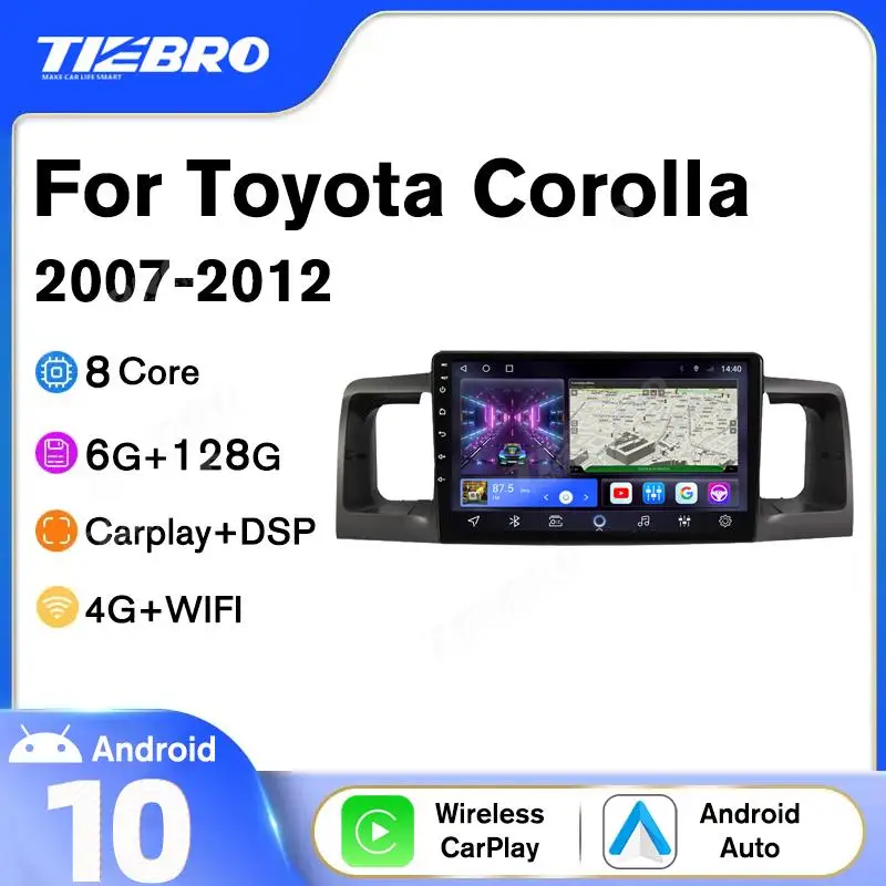 

Tiebro 2DIN Android10.0 Car Radio For Toyota Corolla E130 E120 2007-2012 GPS Navigation Som Automotivo Car Receiver Carplay DSP