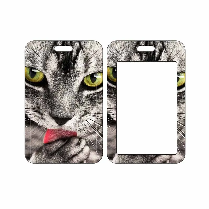 Kat Patroon ID Card Cover Card Container Bus Bank Card Case Kantoormedewerker Tas Kaarthouder Kerstcadeau