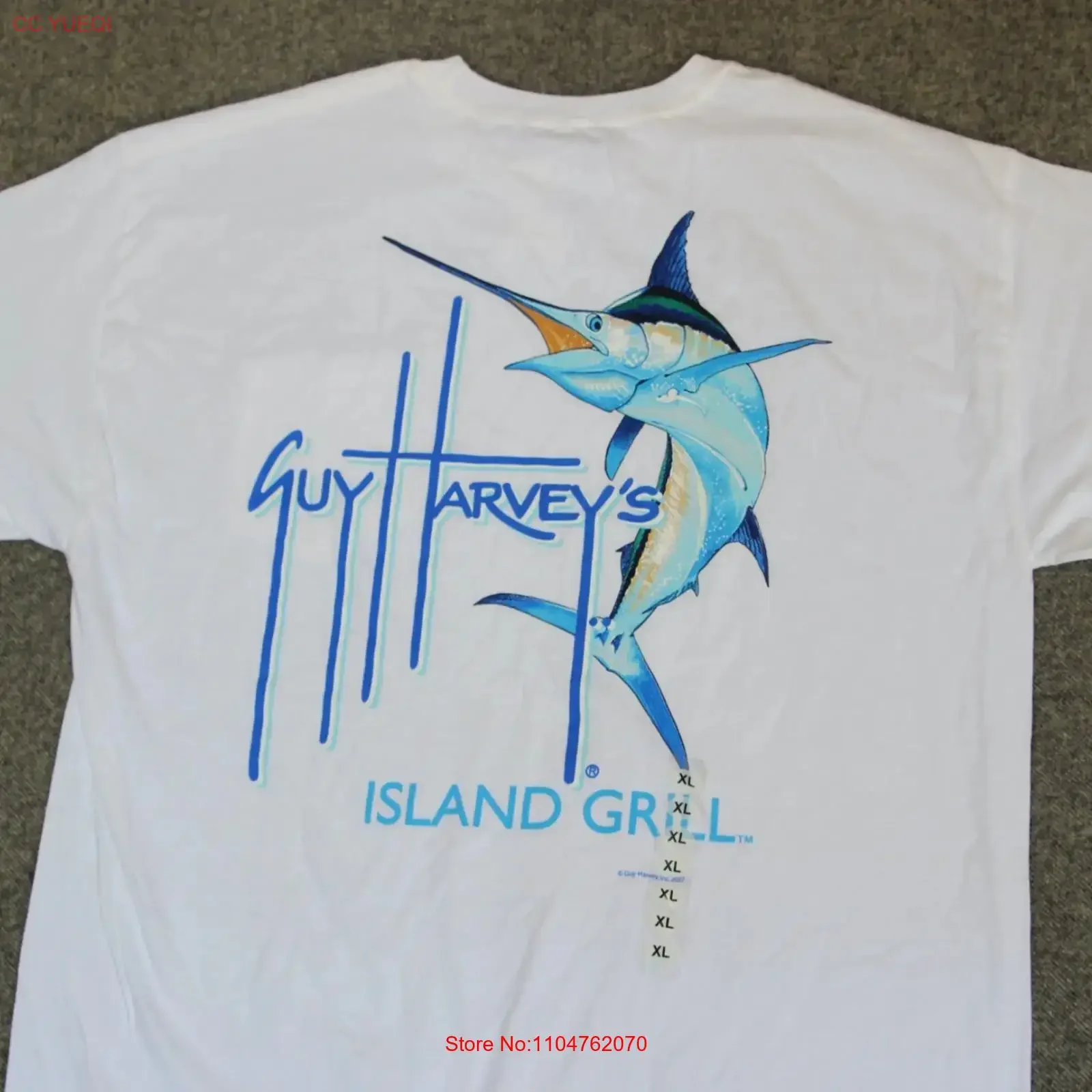 Guy Harvey T Shirt XL Fish JUMPING BLUE MARLIN Artist Signed Autographed Art vintage Washed streetwear Unisex Slightly fashion