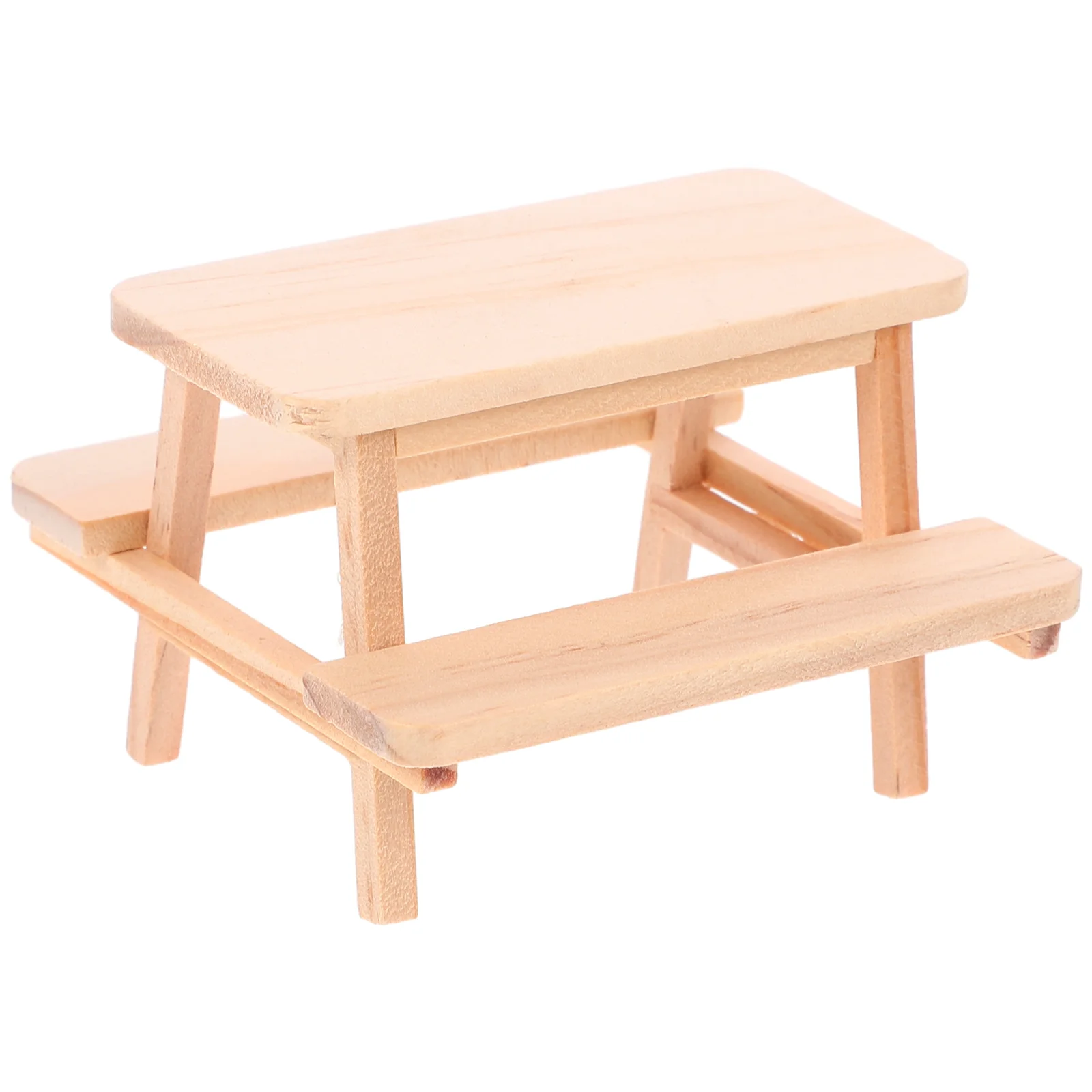 Outdoor Table and Chairs House One Piece Adornment Miniature Furniture Supplies Wooden Picnic