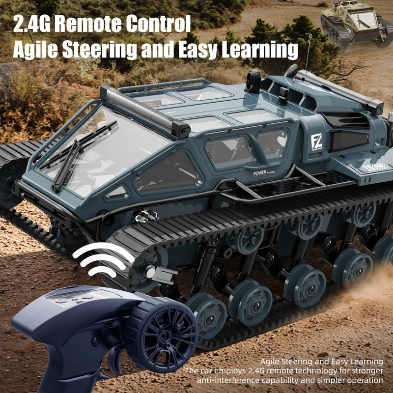 Modelo de simulação em escala completa c8812 rc tanque rastreado veículo de deriva fora de estrada luz led carro rc 2.4g controle remoto crawler menino brinquedo