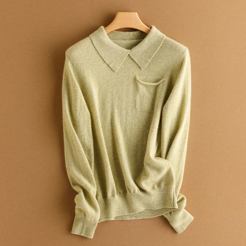 Fall 2023 Fashion Women Clothing 100% Pure Cashmere Sweaters Long Sleevel Wool  Loose New Knit