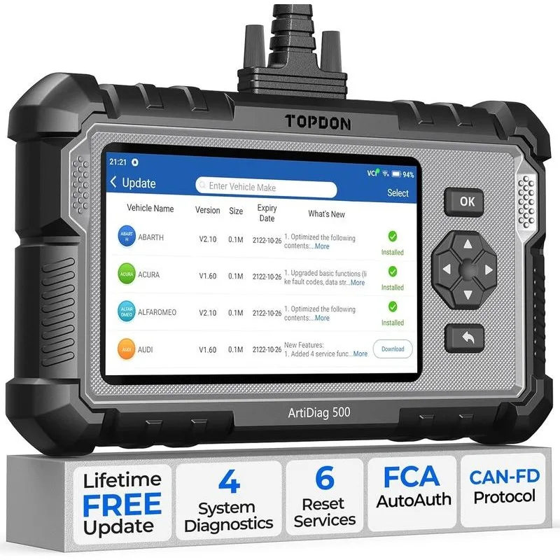 TOPDON AD500 OBD2 Scanner Car Diagnostic Scan Tool Oil/SAS/Throttle Reset Engine/ABS/SRS/Transmission, AutoVIN