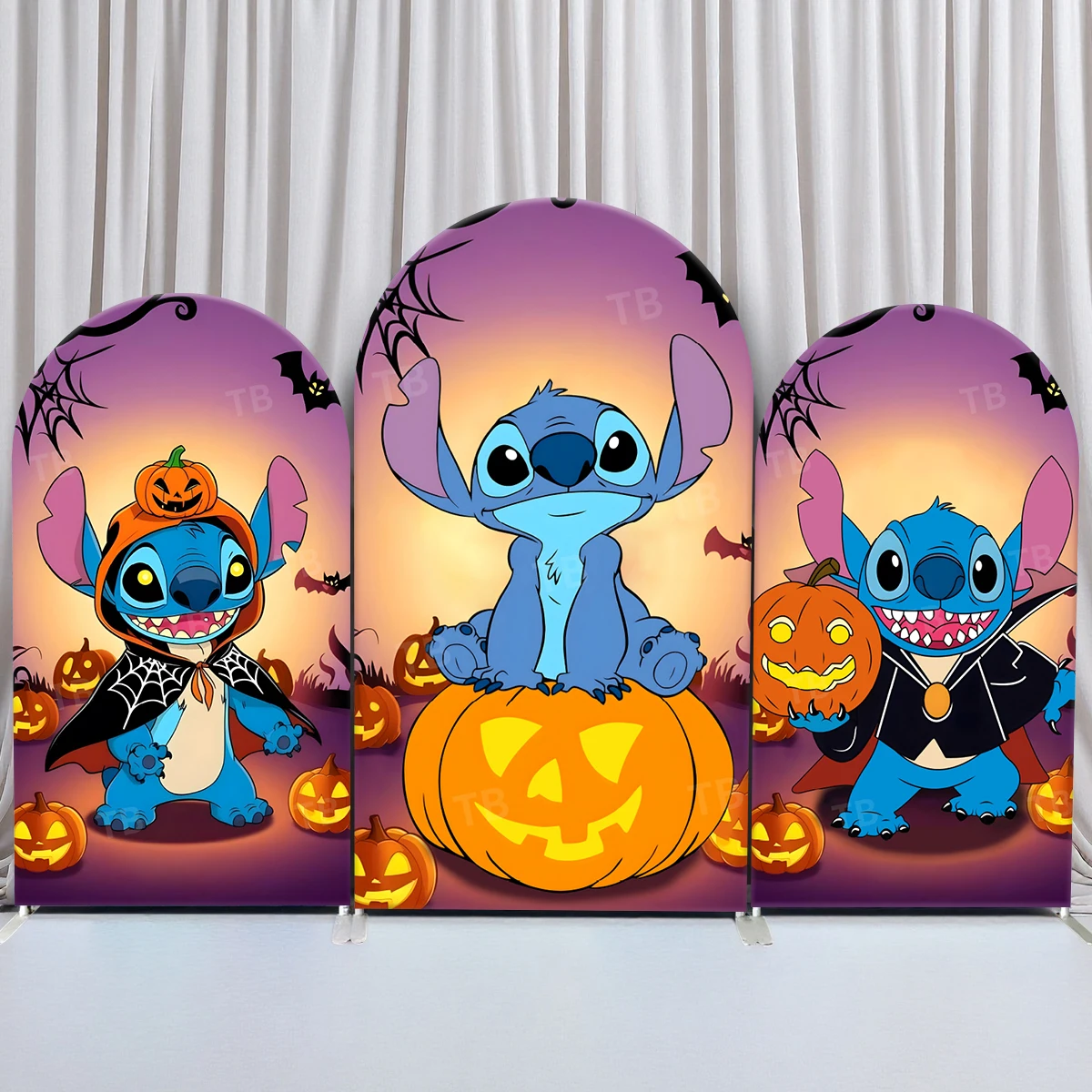 

TB Lilo Stitch Halloween Festival Arch Backdrop Cover Home Party Store Decortion Photography Background Party Elastic Fabric