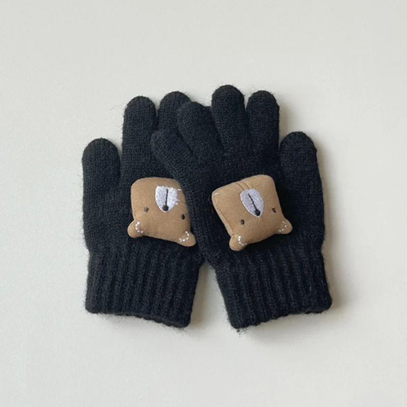 Soft Plush Winter Thick Warm Fingerless Gloves Girls Korean Japanese Solid Color Glove With Ropes Casual Outdoor Riding Mittens