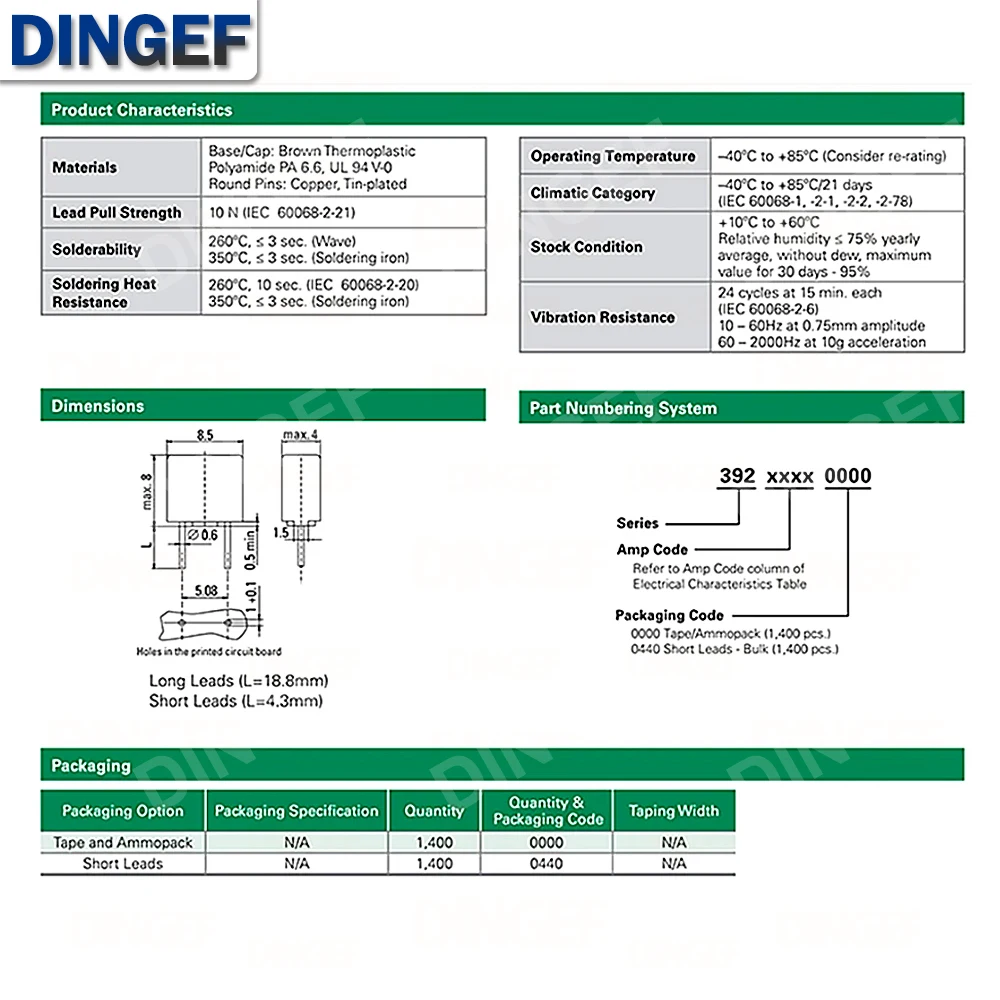 10PCS ฟิวส์ 2A 1A 3.15A 4A 5A 6.3A 250V 392 สแควร์พลาสติกฟิวส์ T2A LCD TV Power Board ที่ใช้กันทั่วไปฟิวส์ฟิวส์เป่าช้า T3.15A
