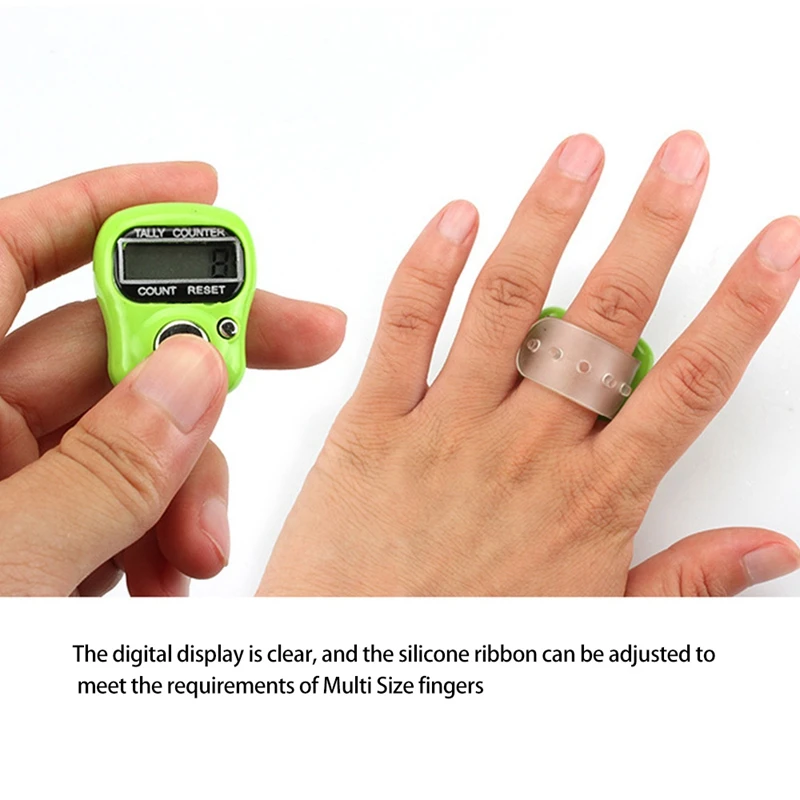 LCD Electronic Finger Hand Ring Knitting Row Tally Counter Pedometer Digital Hand Tally Counter Random Color