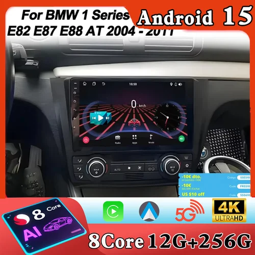 Für BMW 1 Serie E81 E82 E87 E88 AT 2004-2011 Auto Audio Player Carplay Android Autoradio 8 Core auto Radio AutoMotive BT GPS