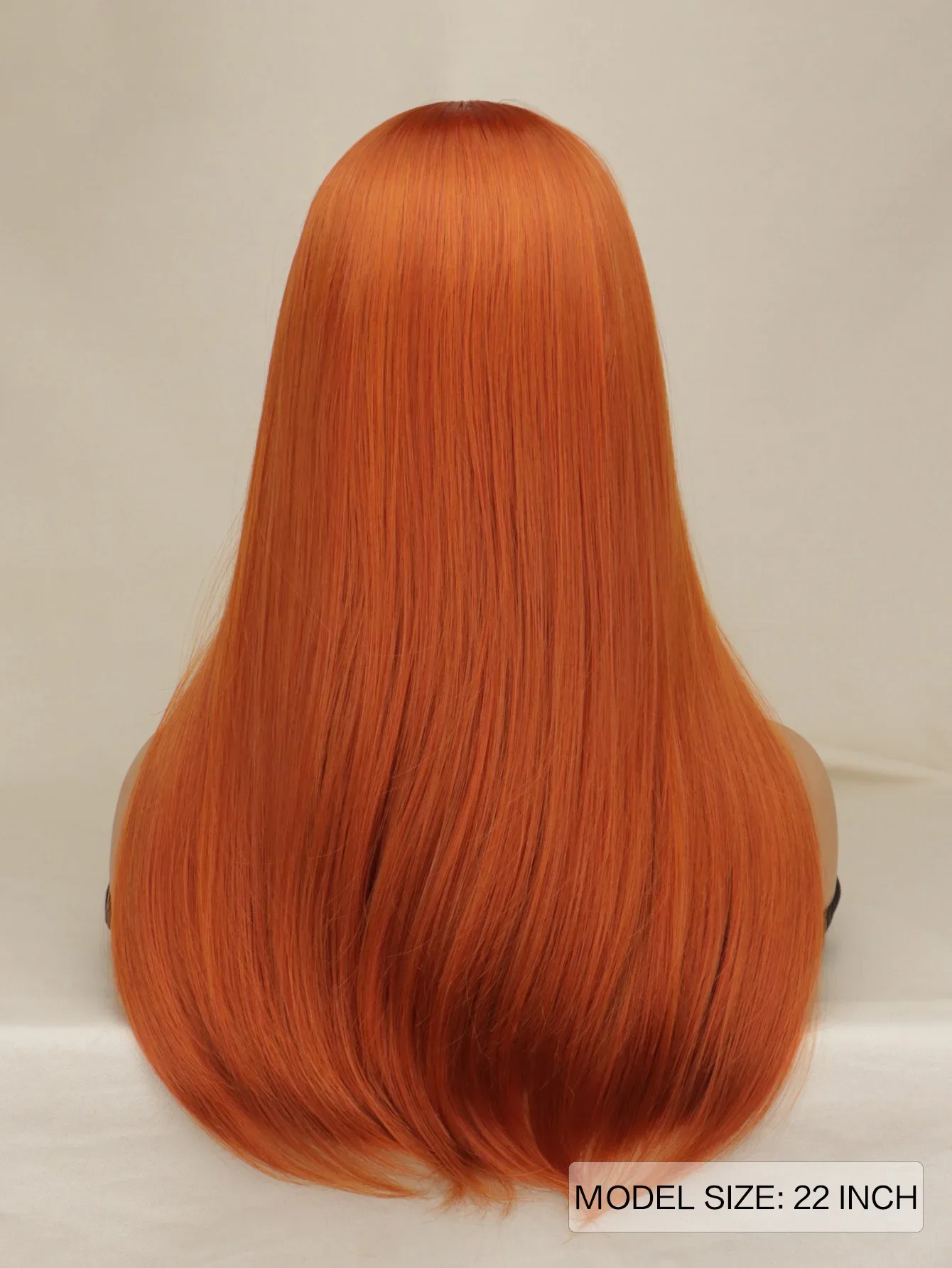 QQXCAIW Long Straight Wig Women Orange Red Natural  Cosplay Party Women Heat Resistant Synthetic Hair Wigs