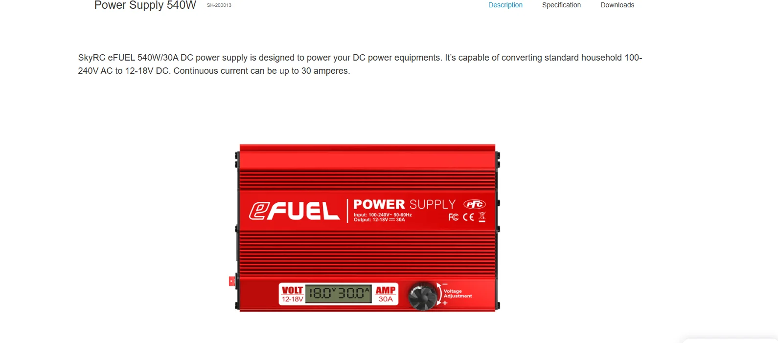 eFUEL 540W/30A Regulated Power Supply for Electronic Cigarettes And Vaping Equipment