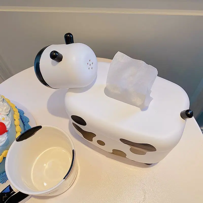 صندوق مناديل البقرة 2 في 1 مع حامل أعواد الأسنان - منظم سطح مكتب لطيف لغرفة المعيشة وغرفة النوم والمطبخ، منزل متعدد الوظائف